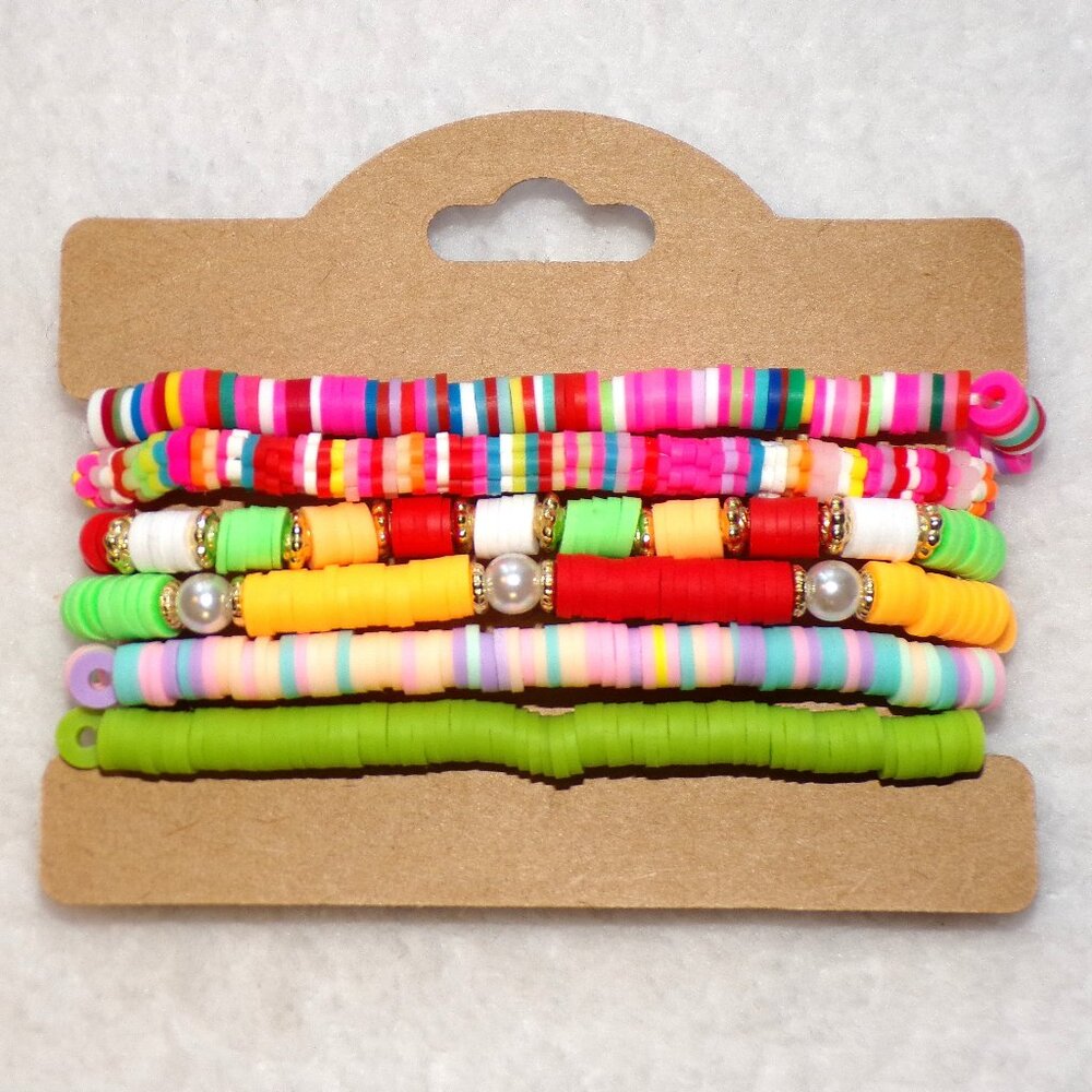 Easter Stretch Bracelet 6PC Set Stackable - Picture 2 of 3